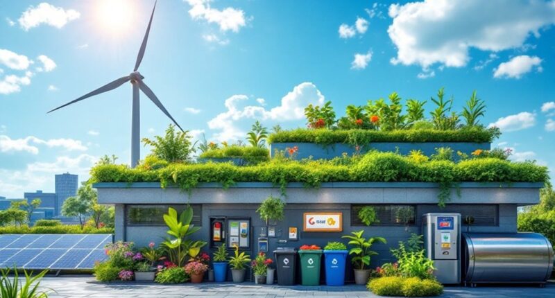 strategic sustainable growth model showing green energy sources